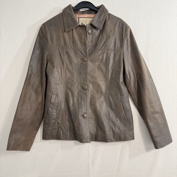 Vintage Leather Shop Argentina Women’s Brown Jacket Size 2 - Picture 1 of 14